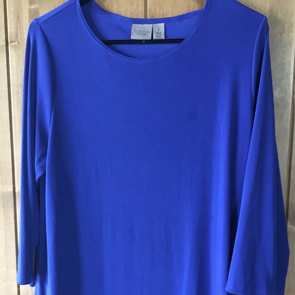 Chico's Mysterious Blue Tunic - Size 1 - Easy Wear